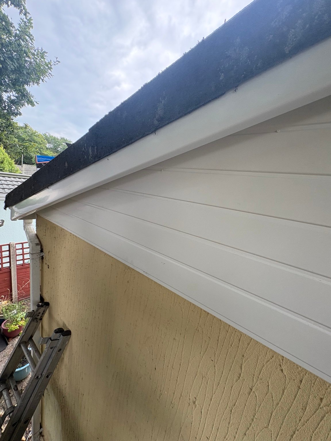 White soffit finish